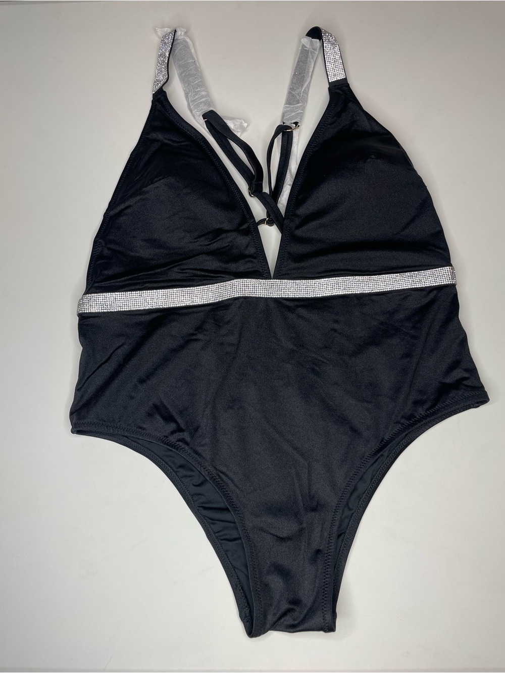 Victoria's Secret Black One-Piece Swimsuit with Silver Trim